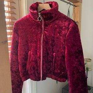 Velvet bomber jacket